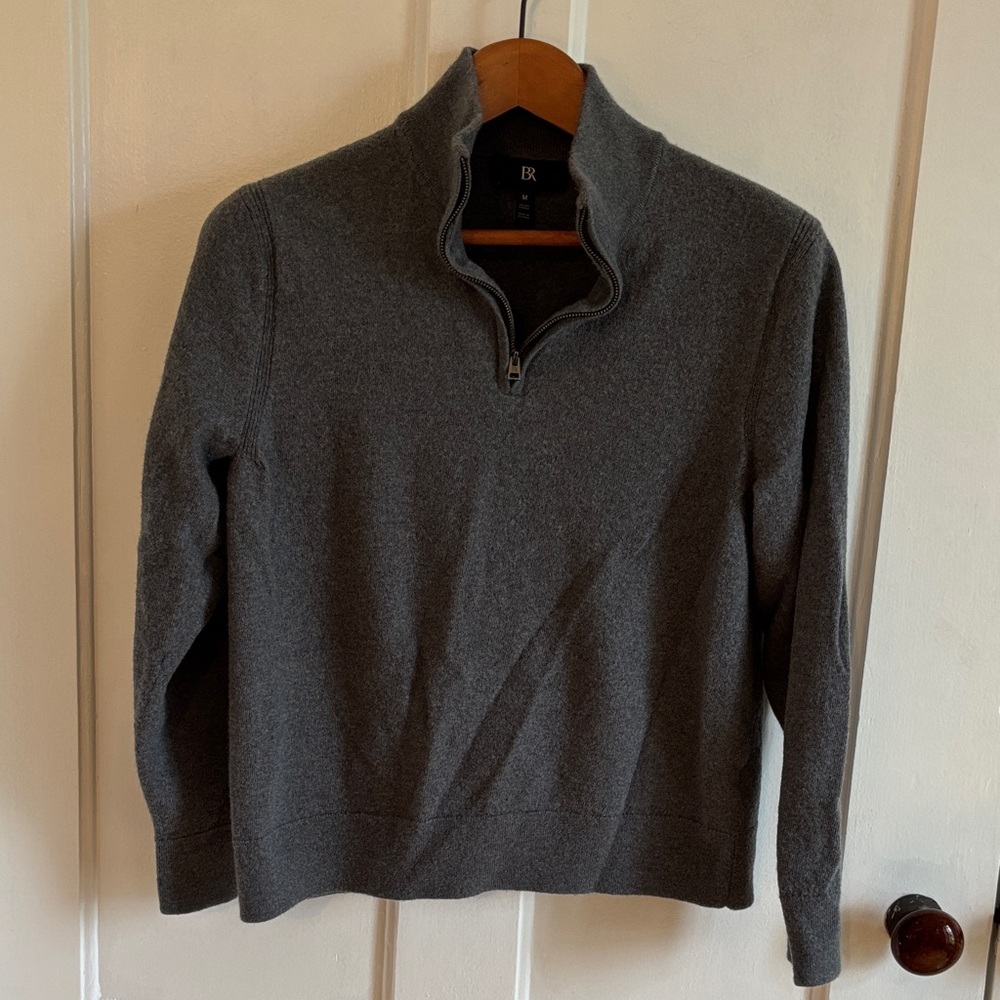 Banana Republic Gray Half-Zip Sweater